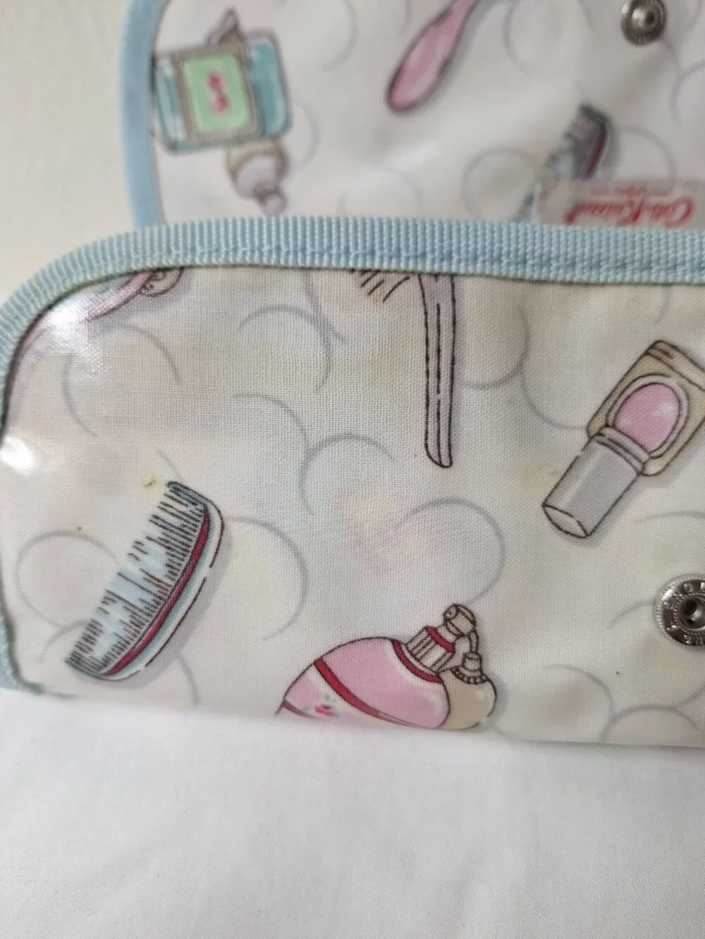 Cath Kidston Pastel Toiletry & Brush Roll - Blue Trim